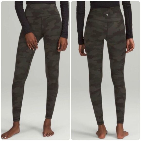 Lululemon Align High-Rise Pant 28" Heritage 365 Camo Dark Olive Multi Size 2 - Picture 1 of 11